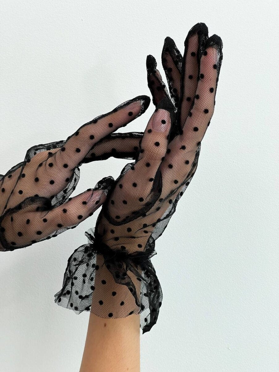 Polka Dot Sheer Gloves