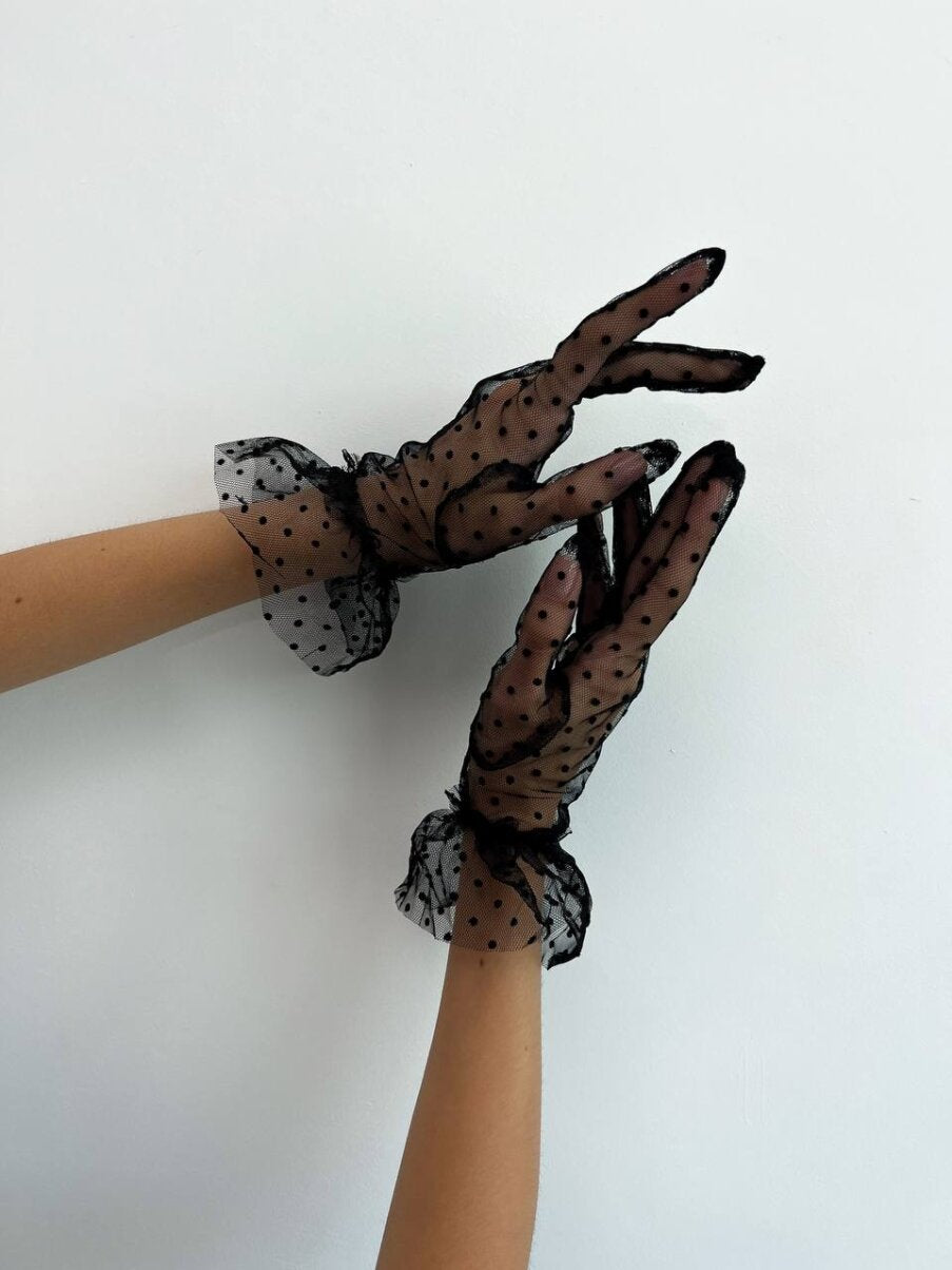 Polka Dot Sheer Gloves
