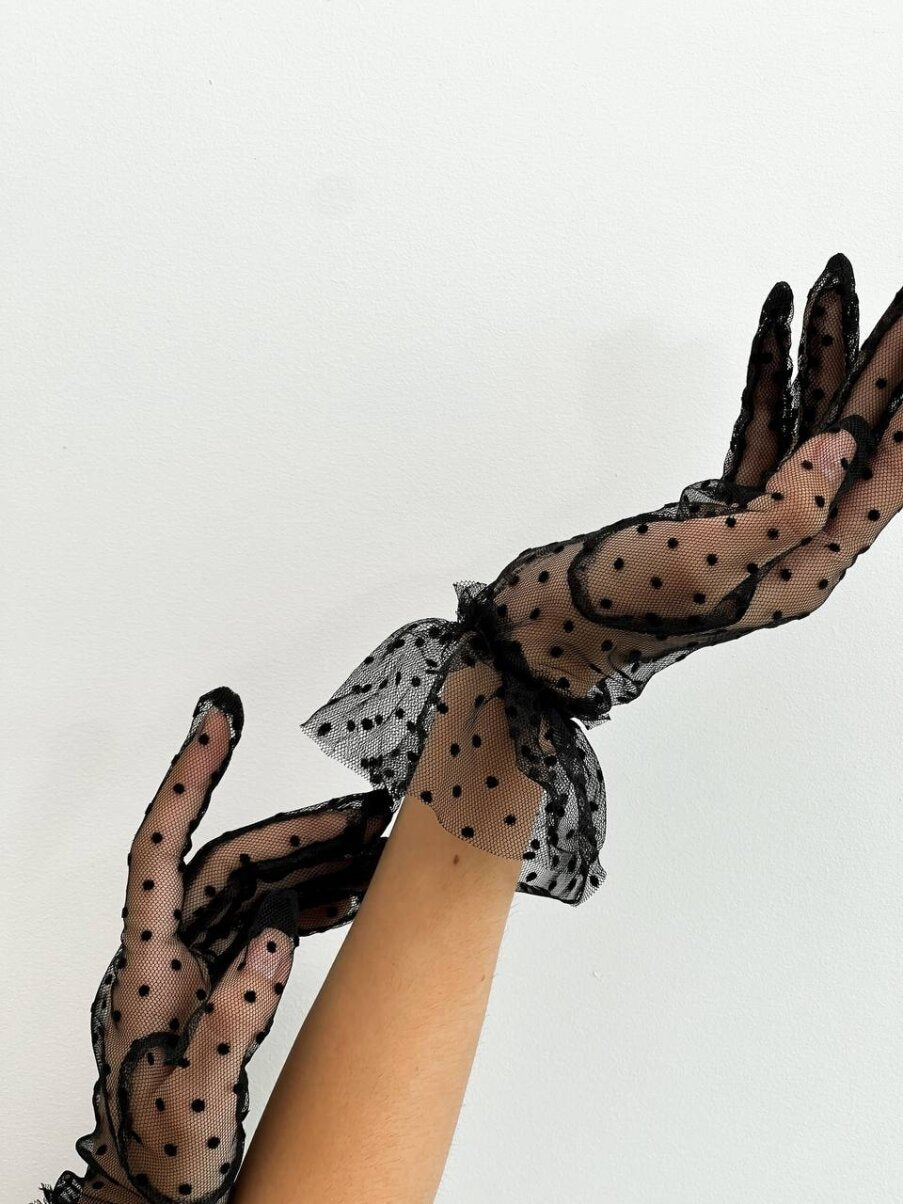 Polka Dot Sheer Gloves