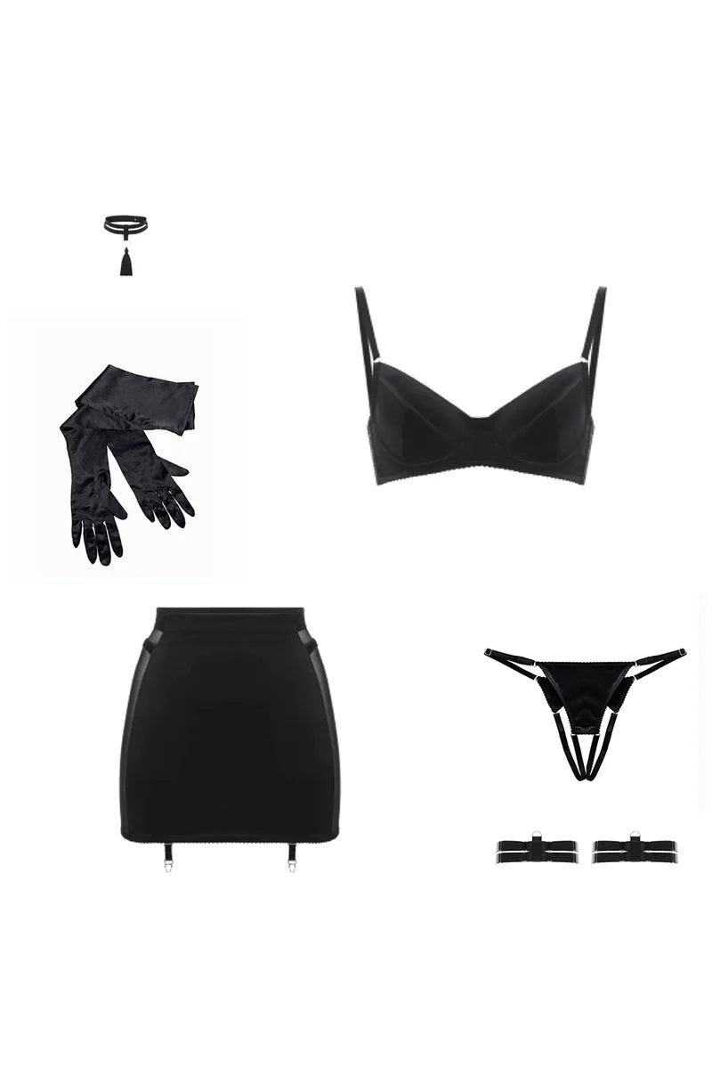 Sexy Satin Skirt Set