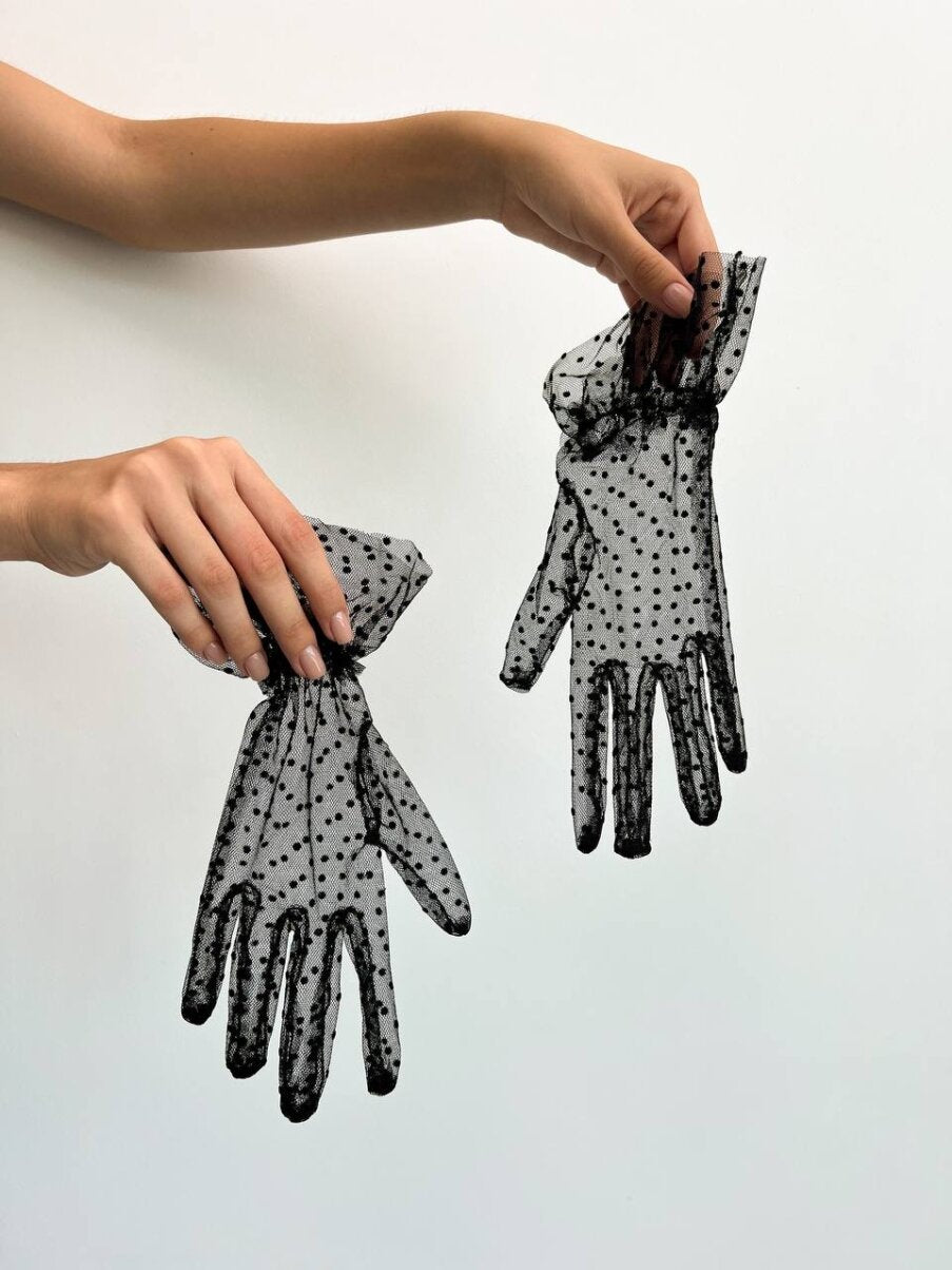 Polka Dot Sheer Gloves